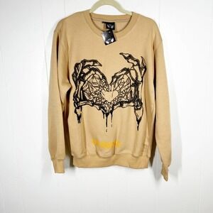 NEW Rebirth Trapped Graphic Tan Long Sleeve Sweatshirt Medium